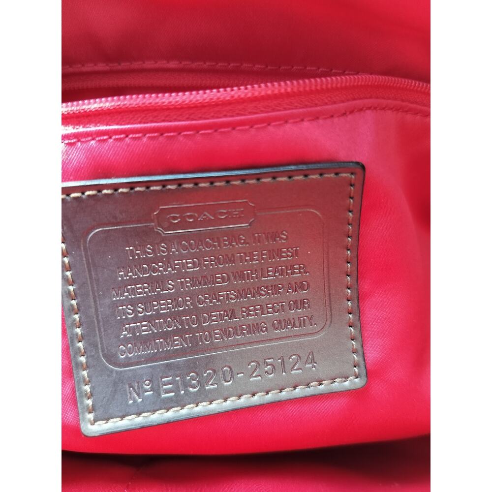 5249) Coach Poppy Polkadot Watercolor Shoulder Tote Bag Leather Trim E1320-25124 - Picture 9 of 12
